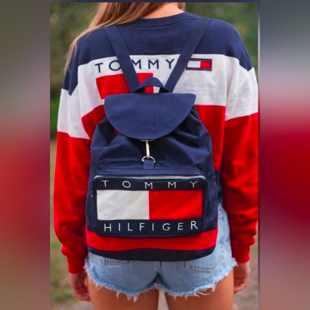 Vintage 90s y2k Tommy Hilfiger canvas backpack